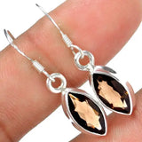 Smoky Quartz Earrings 925 Sterling Silver KE0115 31mm