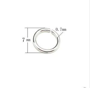 100pcs Sterling Silver Jump Rings 7x0.7mm Finding