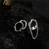 925 Silver Box Chain Tassel Hoops Earrings Wedding Gift