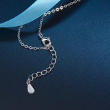 Silver Ball Triangle Pendant Long Necklace for Women