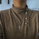 925 Silver Cross Necklace Vintage Antique Religious Pendant