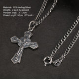 925 Silver Cross Necklace Vintage Antique Religious Pendant