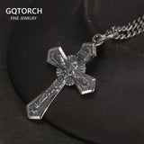 925 Silver Cross Necklace Vintage Antique Religious Pendant