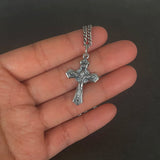 925 Silver Cross Necklace Vintage Antique Religious Pendant