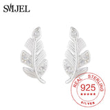S925 Sterling Silver Plant Leaves Earrings Small Studs