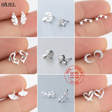 S925 Sterling Silver Plant Leaves Earrings Small Studs