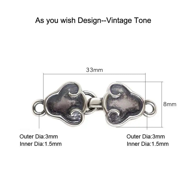 Vintage Style 925 Sterling Silver Clasp for DIY Jewellery