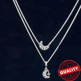 925 Silver U Shape Pendant Chain Necklace for Girls