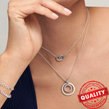 925 Silver U Shape Pendant Chain Necklace for Girls