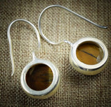 Tiger Eye 925 Silver Earrings, 31mm, 2SE0364