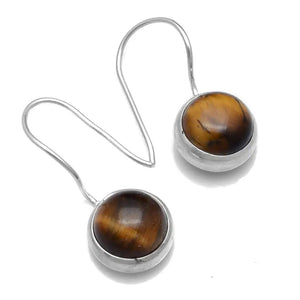 Tiger Eye 925 Silver Earrings, 31mm, 2SE0364