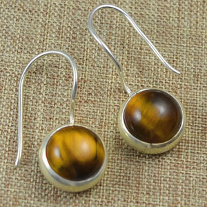Tiger Eye 925 Silver Earrings, 31mm, 2SE0364