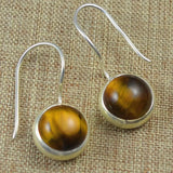 Tiger Eye 925 Silver Earrings, 31mm, 2SE0364