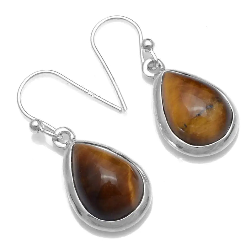 Tiger Eye 925 Silver Earrings 32.1mm 2SE0509