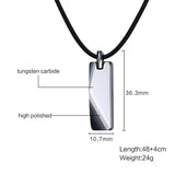 Tungsten Metal Necklace for Men Square Jewelry Rope Chain