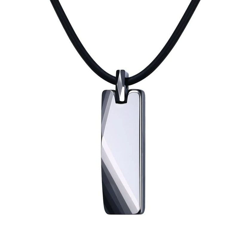 Tungsten Metal Necklace for Men Square Jewelry Rope Chain