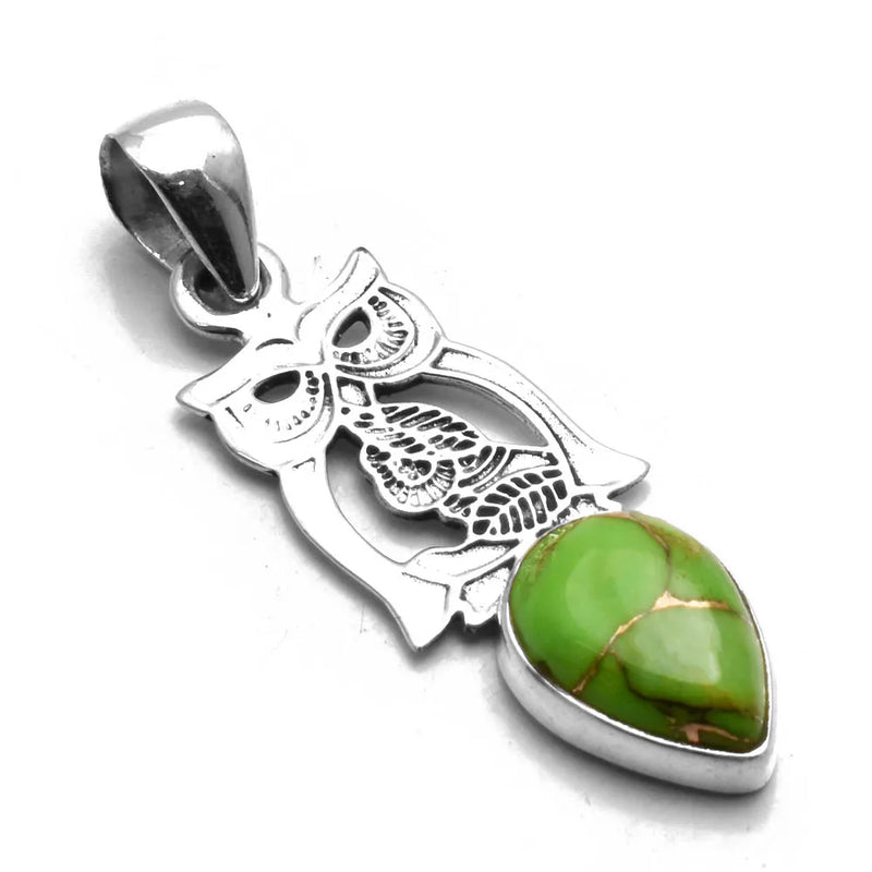 Turquoise Pendant 925 Sterling Silver 45mm