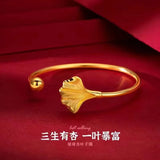 Vietnam Shajin Apricot Bangles 24K Ladies Bracelet Adjustable Holiday Gift