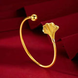 Vietnam Shajin Apricot Bangles 24K Ladies Bracelet Adjustable Holiday Gift