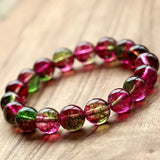 Watermelon Tourmaline Popcorn Crystal Bracelet Bohemian Lady Jewelry
