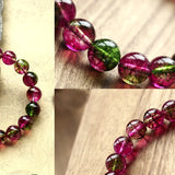 Watermelon Tourmaline Popcorn Crystal Bracelet Bohemian Lady Jewelry