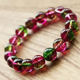 Watermelon Tourmaline Popcorn Crystal Bracelet Bohemian Lady Jewelry