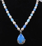 Akoya Pearl/Sri Lanka Moonstone Pendant Necklace