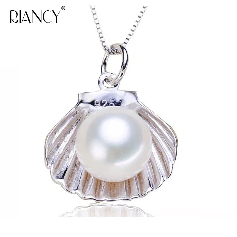 Freshwater Pearl Necklace 925 Sterling Silver Women Engagement Gift