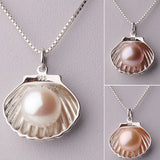 Freshwater Pearl Necklace 925 Sterling Silver Women Engagement Gift
