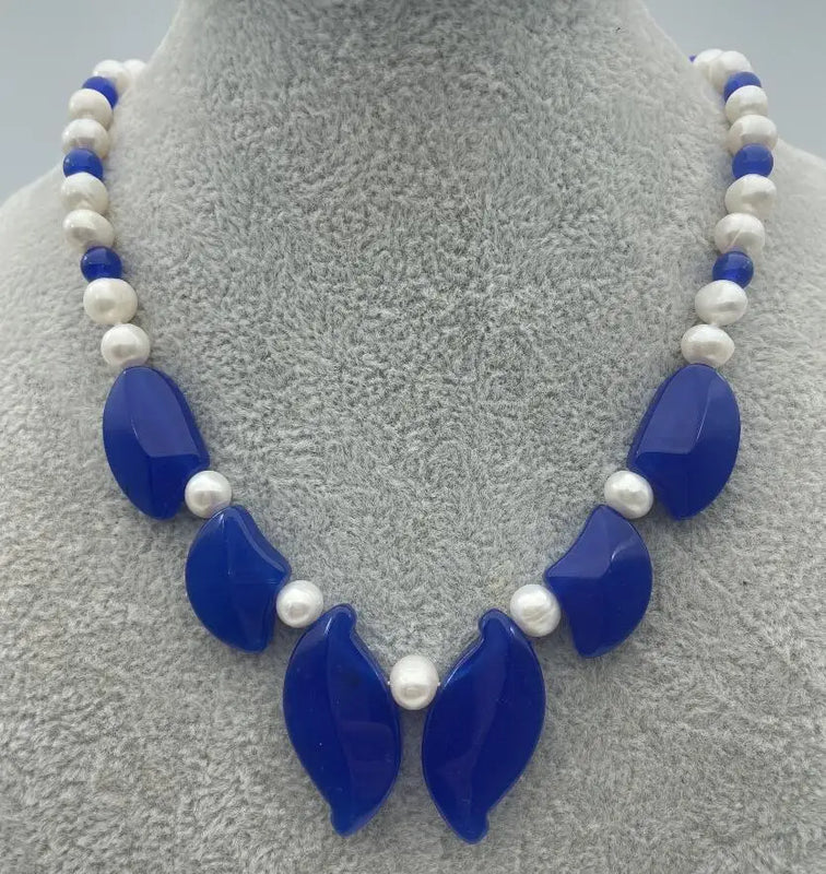 Elegant Pearl Jade Necklace with Plated Clasp