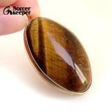 Tiger's Eye Quartz Stone Pendant Necklace with Chain