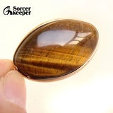 Tiger's Eye Quartz Stone Pendant Necklace with Chain