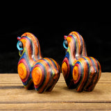 Wood Rainbow Horse Pendant DIY Necklace Keychain Craft Charms