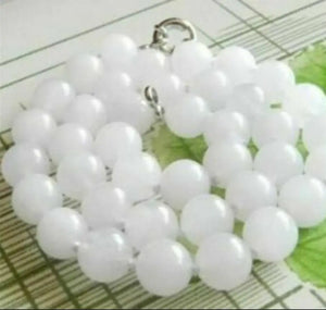 Natural 10mm Jade Round Gem Beaded Necklace 18 Inches