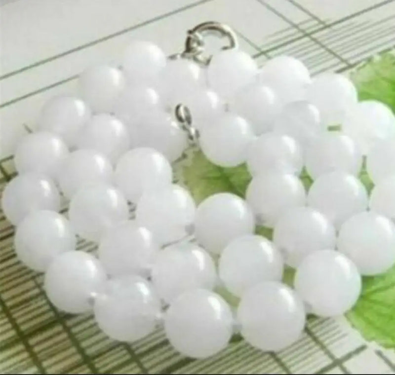Natural 10mm Jade Round Gem Beaded Necklace 18 Inches