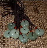 Natural Hetian Stone Pendant Necklace Carved Donut Pendant JADES Jewelry