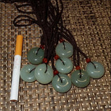 Natural Hetian Stone Pendant Necklace Carved Donut Pendant JADES Jewelry
