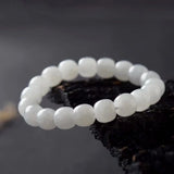 Hetian Jade Geometric Bead Strand Bracelet Natural Gemstone Fine Jewelry