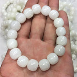 Hetian Jade Geometric Bead Strand Bracelet Natural Gemstone Fine Jewelry