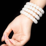Hetian Jade Geometric Bead Strand Bracelet Natural Gemstone Fine Jewelry