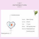 925 Sterling Silver Heart Charm Beads for Bracelet Pendant Jewelry Making