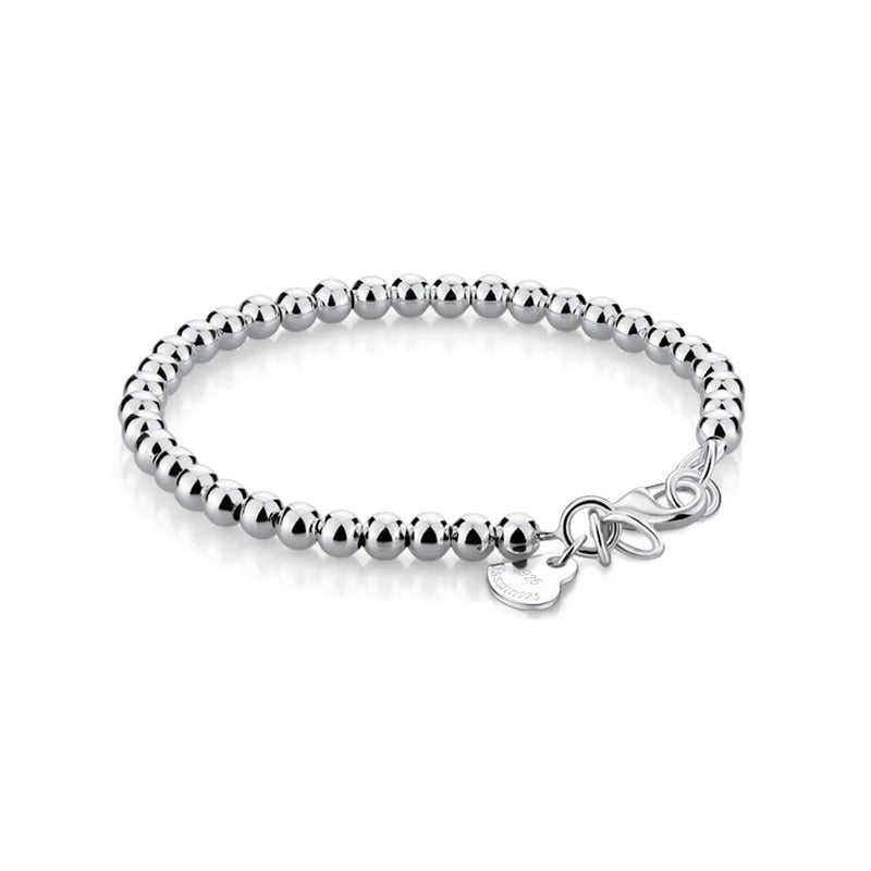 925 Silver Beads Bracelet For Woman & Girl
