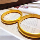 18k Yellow Bracelets for Women Chinese Traditional Bangle Wedding Birthday Gift