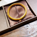 18k Yellow Bracelets for Women Chinese Traditional Bangle Wedding Birthday Gift