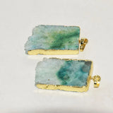 Green Geode Druzy Stone Pendant for Jewelry Making Women