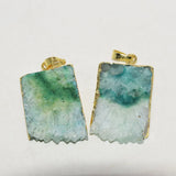 Green Geode Druzy Stone Pendant for Jewelry Making Women