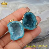 Geode Pendant in 4 Colors, Gold-Edged Ornaments, Natural Geode Pendant