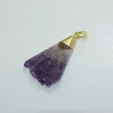 Geode Druzy Stone Pendant Indian Jewelry Reiki Purple Quartz Crystal