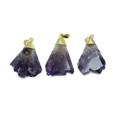 Geode Druzy Stone Pendant Indian Jewelry Reiki Purple Quartz Crystal