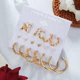 Acrylic Butterfly Circle Hoop Earrings Set Resin Pearl Round Jewelry
